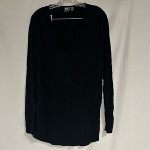 ASOS Black Long Sleeve V-Neck Top